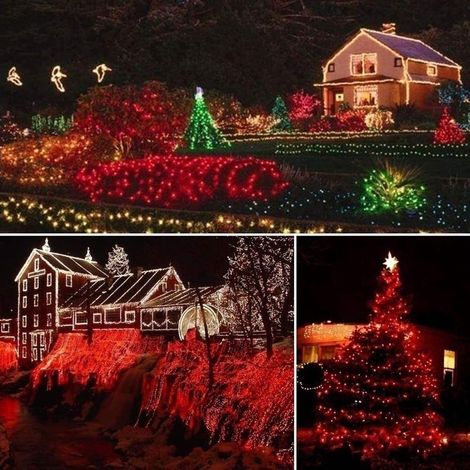 100m 800 Led Lichterketten Karneval Hochzeit Außen Garten Innen Beleuchtung, Weihnachtsbaumdekoration Girlande, Rot