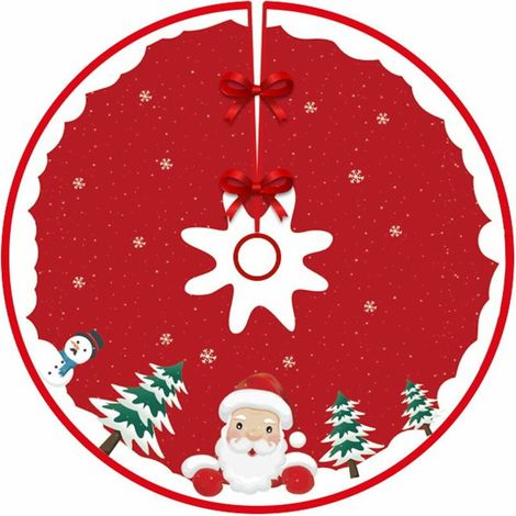 1 Stück Weihnachtsbaum-rock, 90 Cm Weihnachtsbaum-fußabdeckung, Weihnachtsbaum-teppich Mit Weihnachtsmann-motiv, Für Weihnachtsfeier Und Baumdekoration