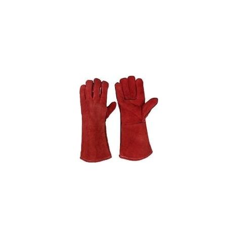 Lourd Devoir Großes Leder Hitzebeständig Gefütterte Schweißerhandschuhe Handschuhe Für Holzofen Holzbrenner Grill, Gartenhandschuhe Für Männer