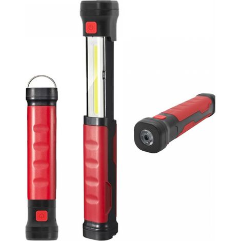 Led-arbeitsleuchte (rot), 2-in-1 Abnehmbare Magnetleuchte, Inspektionslampe, 2000 Mah, Taschenlampe