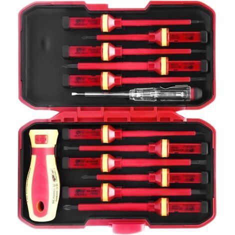 Set Mit 13 Schraubendrehern, Magnetische Isolierwerkzeuge, Magnettester, Isoliertes Design, Mit Aufbewahrungsetui