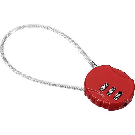 Rote Kombinationsschlösser, 3,7 Cm Breit Und 5 Cm Hoch, Mit Einem Rücksetzbaren 3-stelligen Zahlenschloss.