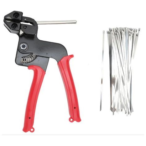 100 Stück (rot) Robustes Metall-kabelbinder-set, Edelstahl-kabelbinder-werkzeug Mit 30 Cm Länge, 90 Kg Zugfestigkeit Für Kettenzäune Und Rohre