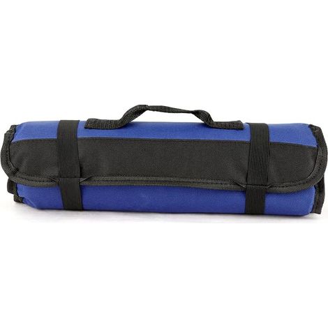 Werkzeug-aufbewahrungsbox Und -koffer Mit 22 Fächern, Leere Werkzeugtasche, Werkzeug-gürteltaschen, Werkzeug-organizer, Aufrollbare Oxford-stoff-werkzeugtasche - Blau