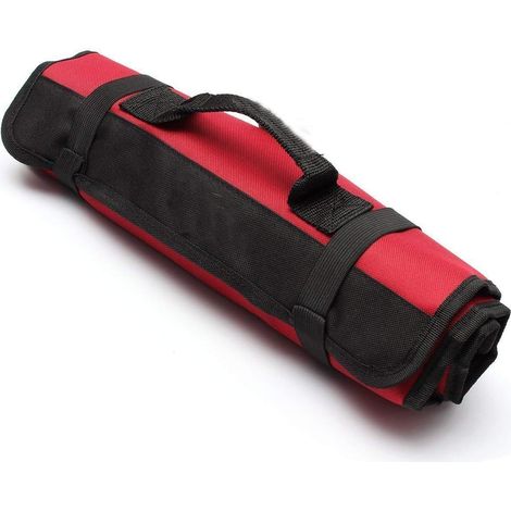 Werkzeug-aufbewahrungsbox Und -organizer Mit 22 Taschen, Leere Werkzeugtasche, Werkzeuggürtel, Werkzeug-organizer, Rollbare Oxford-stoff-werkzeugtasche - Rot
