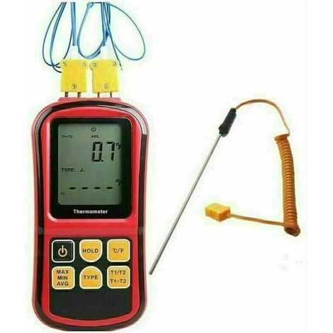 Digitales Thermoelement-thermometer, Doppelkanal-thermometer-tester Mit Thermoelement-sonde