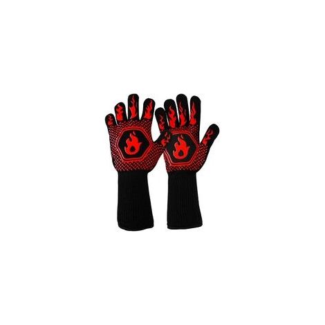 Vier Hitzebeständige Handschuhe, Kaminhandschuhe, Feuerfest, Beständig Bis 800°c (1472°f), En407-zertifiziert Zum Schutz Vor Thermischen Risiken, Ofenhandschuhe Für Grill Und Backofen