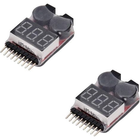 2 Stück Rc Lipo Batterie Monitor Alarm Tester Checker Unterspannungsalarm Summer Mit Led-anzeige Für 1-8s Lipo Life Limn Batterie Li-ion