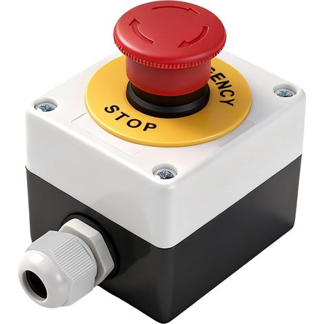 2nc Not-aus-schalter, Roter Pilzkopf 22 Mm, Verriegelnd, E-stop Ac:5-690v / Dc:5-220v 10 A Druckknopfgehäuse Mit Drehkit Für Industrieanlagen