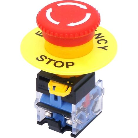 22mm 2 Nc Not-aus-taster Mit Pilzkopf, Rot, Verriegelnd, 10a 440v La38a-02zs