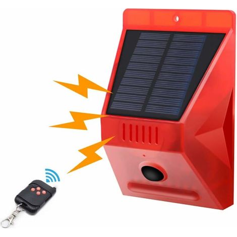 Solar-stroboskoplampe Mit Bewegungsmelder, Achort Ip65 Wasserdichte Led-alarmlampe Mit Fernbedienung, 129 Db Laute Sicherheits-sirene, Wasserdicht Für Haus, Bauernhof, Villa