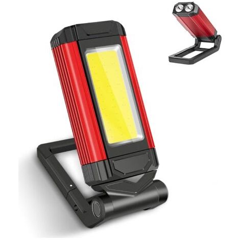 Wiederaufladbare, Leistungsstarke Led-arbeitsleuchte Mit Rotem Licht, Magnetische, Wasserdichte Taschenlampe (ipx6)
