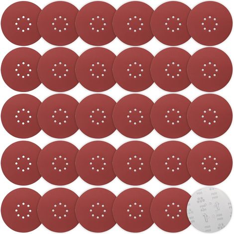 Schleifscheiben 225 Mm, 30 Stück Schleifpapier 225mm 8 Löcher Korn P600 Schleifscheiben 225mm Schleifpapier Selbstklebende Schleifscheiben Für Langhalsschleifer, Gipskartonschleifer