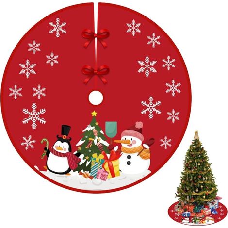 Weihnachtsbaumrock 90cm Noël Dekorative Baumabdeckung Weihnachtsbaumabdeckung Roter Weihnachtsbaumrock Weihnachtsbaumrock