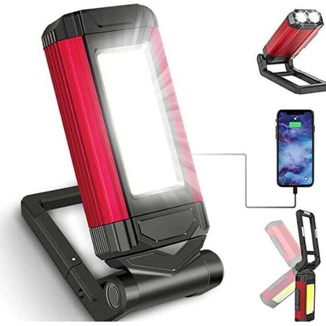 Wiederaufladbare, Leistungsstarke Arbeitsleuchte, Led-werkstattleuchte Mit Magnetischem Sockel, Taschenlampe Mit Ipx6-wasserdichtigkeit, Für Garage Und Camping