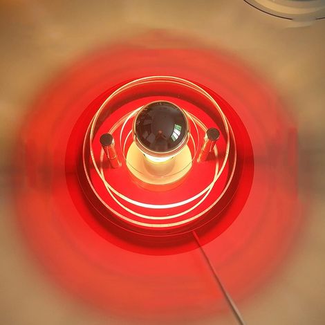 Mittelalterliche Wandleuchte, Ufo Ultra-modernes Space-age 70er Jahre Bauhaus Wohnzimmer Schlafzimmer Atmosphäre Hotel Wandlampe, Wandleuchte Ohne Lichtquelle, Kleines Weinrot-d24e17cm