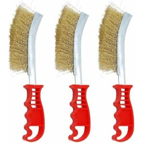 Drahtbürstenset, 9-teiliges Manuelles Drahtbürsten-set, Rostentferner-bürste, Robustes Metallbürsten-set Aus Messing Zum Reinigen Von Schweißnähten Und Rost
