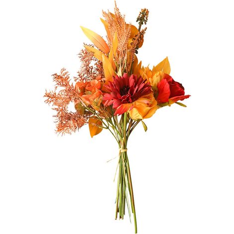 Künstliche Blumen, Seidenblumenstrauß Für Zuhause, Hochzeit, Party, Tischdekoration (herbstrot)