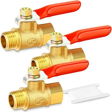 3 Stück 3/8 Zoll Messing-minikugelhahn Absperrventil, 3/8 Zoll Bsp-gewinde Rohrfitting Mit Außengewinde X Innengewinde