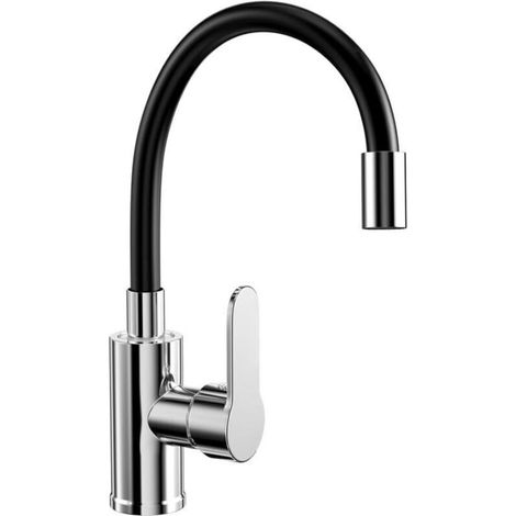 Küchenarmatur Mit Flexiblem Auslauf, Schwarzer Küchenwasserhahn, 360° Drehbarer Flexibler Küchenmischer, Flexibler Küchenwasserhahn