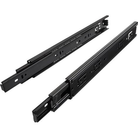 1 Paar (2 Stück) Vollauszug-kugellager-gleitschienen, Schwarz, 300 Mm (eingebaut)