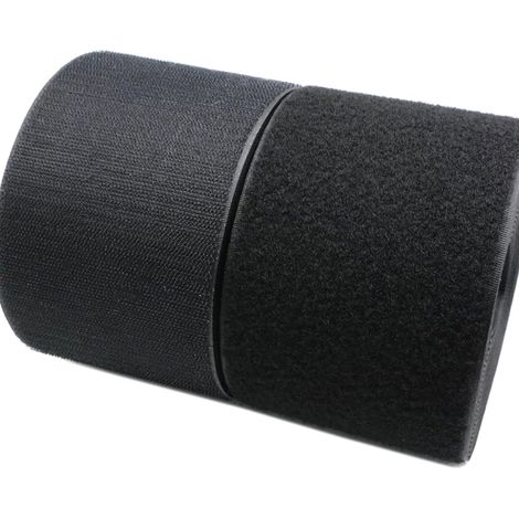 Nicht Selbstklebendes Klettband, 250 Mm Breit, Zum Nähen, Zum Selbermachen, Schwarz (farbe: Schwarz, Länge: Flauschseite 1 M)
