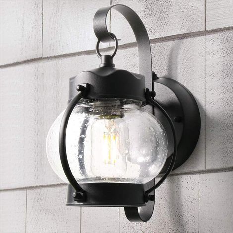 Traditionelle Wasserdichte Außenwandlampe Aus Glas Und Aluminium Mit E27-fassung Für Die Außenbeleuchtung, Vintage-wandlampe Für Den Flur, Ip44