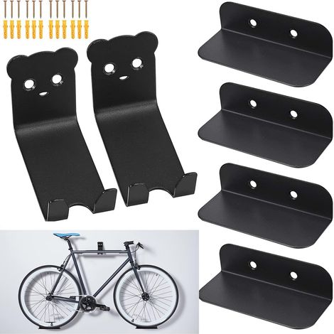 Wandhalterung Für Fahrradpedale, 6-teiliges Set Wandbefestigungen Für Fahrräder Zur Wandmontage, Reifenhalter, Schwarz