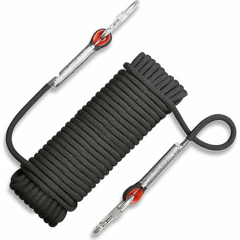20m Sicherheitsseil Für Outdoor-klettern, Reißfest, Bergsteigen, Rettung, Seil, 12mm Durchmesser, Seil Für Wandern, Schwarz