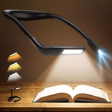 Halsleseleuchte – Wiederaufladbare Led-leselampe Für Das Bett, 3 Lichtfarben, Flexibles Nackenlicht Zum Lesen, Stricken, Nähen, Camping Und Reparieren, Geschenk Für Frauen, Männer, Teenager Und Leser