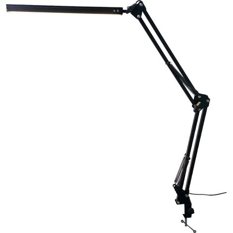 Led-schreibtischlampe, Schwenkbarer Arm Mit Klemme, Augenfreundliche Leselampe, 10 Helligkeitsstufen, 3 Lichtmodi, Schwarz