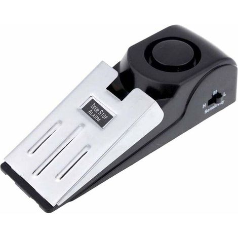 Kleiner Kabelloser Vibrator, Keilförmiger Türstopper Mit Alarm, Sicherheitssystem Für Zu Hause, Türblockade, Schwarz (1er-pack)