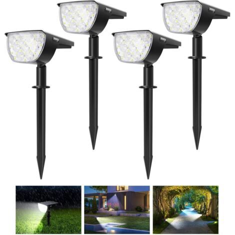 4er-pack 30 Led Solarstrahler Für Außen, Wasserdichte Ip67 Solarlampen Mit Einstellbarem 180°-solarpanel, Solar-außenbeleuchtung Für Garten, Hof, Wege Und Einfahrten…