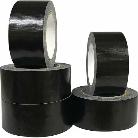5er-pack Schwarzes Gewebe-klebeband, 220 Mikron X 50 Mm X 20 M, Schwarzes Gaffer-band, Amerikanisches Reparatur- Und Abdichtungs-klebeband, Schweres Panzerband, Breites, Reißfestes Schwarzes Klebeband