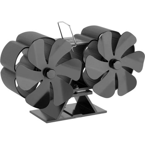 Kamin- Und Ofenzubehör, 12-blättriger Ofenventilator Mit Wärmebetriebener Kraftstoffeinsparung - Schwarz