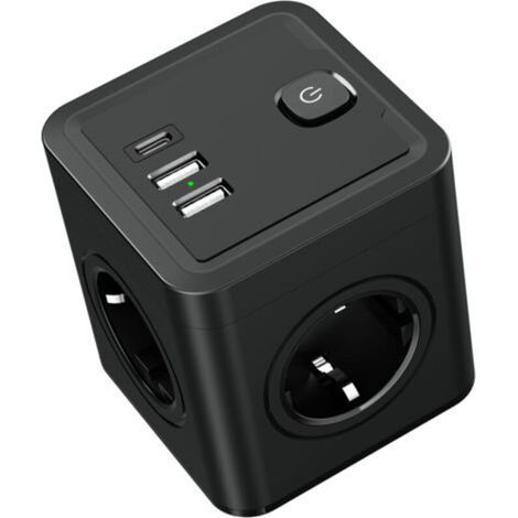 7-in-1 Wandsteckdosenleiste Mit Usb, Steckdosenleiste Mit 4 Steckdosen, 1 Usb-c-anschluss Und 2 Usb-anschlüssen, Mehrfachsteckdose Mit Usb 4000w Für Büro Und Zuhause
