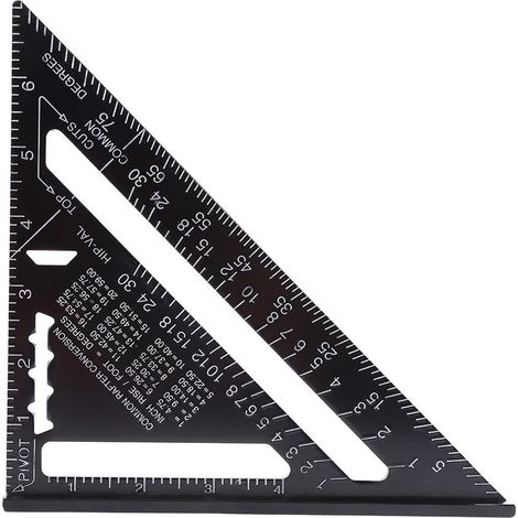 7 Zoll Metrisch/imperiale Aluminium-winkelmesser Werkzeug Dreieck Lineal Winkelmesser Hochpräzise Messwerkzeuge Mit Schwarzer Oxid-oberfläche Für Tischler Und Zimmerleute
