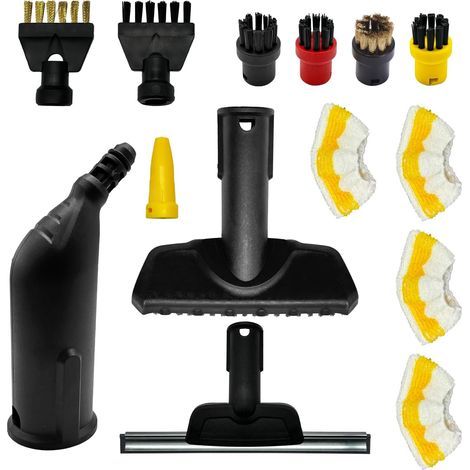 Set Mit 14 Zubehörteilen Für Kärcher Dampfreiniger Sc1-sc5, Rundbürsten, Mikrofasertücher, Fugendüse, Handdüse Aus Abs Und Nylon