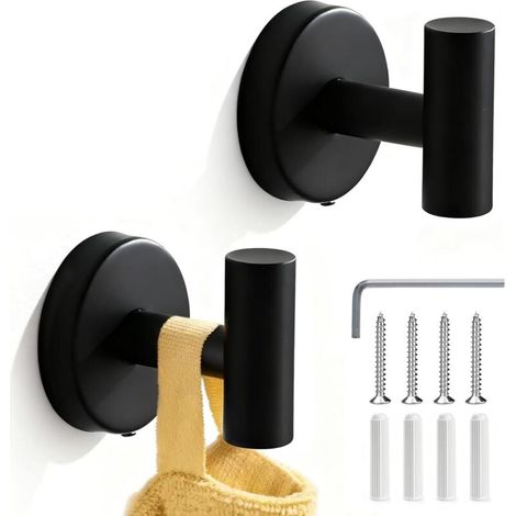 Wandhaken Aus Gehäkeltem Material, A Visser Noir, 2-teilig, Badzimmer-haken, Garderobenhaken, Badezimmer-haken, Handtuchhalter Für Die Küche, Haken Und Halterungen Für Das Zuhause