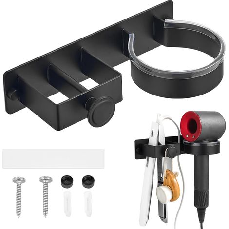 Wandhalterung Für Haartrockner Und Glätteisen, Ohne Bohren, Aus Aluminium, Vielseitig Einsetzbar, Selbstklebend, Für Badezimmer, Hotel, Friseursalon