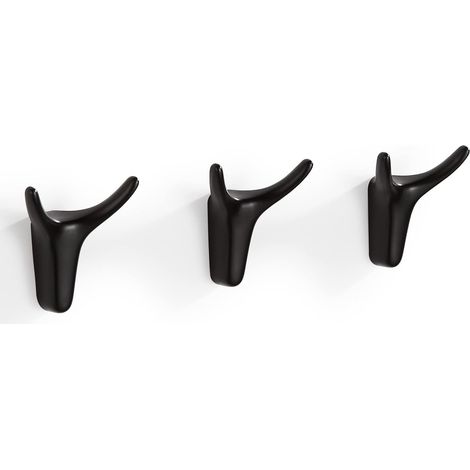 Schwarze Wandhaken, 3-teiliges Set Klebehaken Für Handtücher, Design-hornhaken Zur Dekoration Von Badezimmer Und Küche