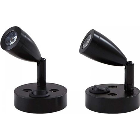 Set Aus 2 Led-strahlern, 12 V, Leselampe, Nachttischlampe, Mit Einstellbarem Schalter, Innenbeleuchtung (schwarz, Kurz)