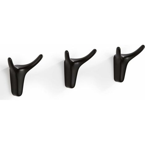 Schwarze Wandhaken, 3-teiliges Set Klebehaken Für Handtücher, Design-hornhaken Zur Dekoration Für Badezimmer & Küche
