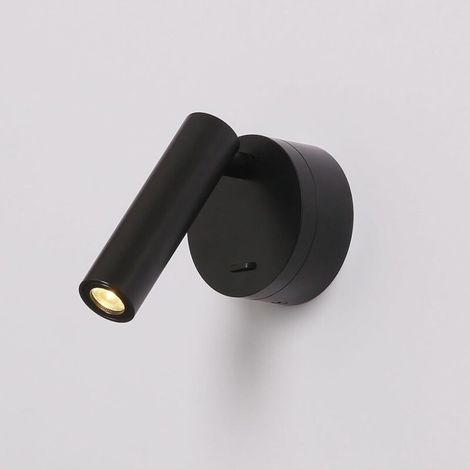 Led-wandleuchte Für Innenräume 3w 3000k Nachttischlampe Mit Schalter, Verstellbarer Spot Für Schlafzimmer, Wohnzimmer, Hotel Zum Lesen, Aluminium, Schwarz