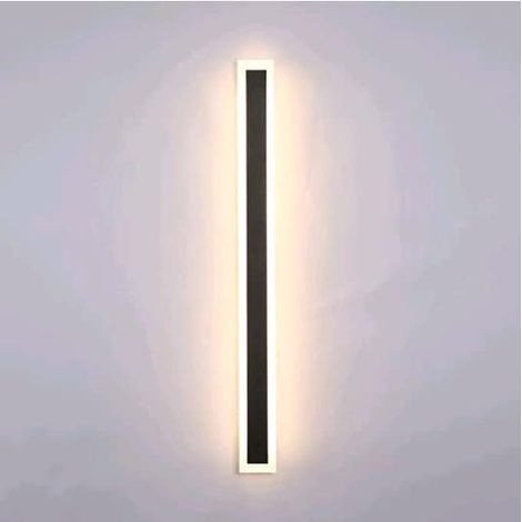 Außenwandlampe Mit Langem Streifen, Schwarze Wandlampe, Wasserdichtes Aluminium Ip65 (40 5)