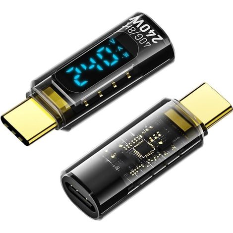 2er-pack Usb-c-auf-usb-c-adapter, 40 Gbps, 48 V/5 A – Mit Led-anzeige – Für Iphone 15/15 Pro/15 Pro Max, Samsung Galaxy S23/s22