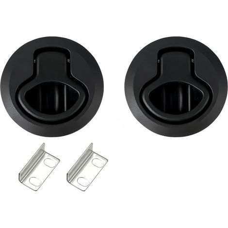 2 Stück Fallenschloss Für Boot, Bündige Zugklinke, Schwarz, Flush Pull Hatch Slam Latch, Deckslukenschloss, Edelstahl, Flache Türverriegelung, Zugverschluss Für Schiffe