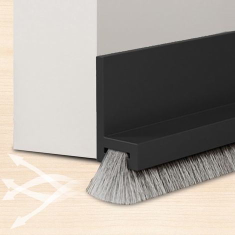 Türdichtung 100 Cm 53 Mm Mit Selbstklebender Bürste, Bürstendichtung, Türdichtung, Schwarz