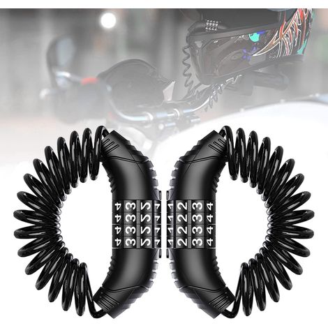 Tragbares Kombinations-verschlusskabel Für Motorräder, Leicht Und Kompakt, Diebstahlschutz Für Motorradhelme, Verdrilltes Stahlseil Für Elektroroller, Helm-diebstahlschutz (schwarz, 2 Stück)