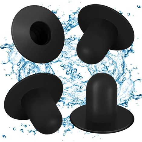 Satz Von 4 Wandstopfen Für Pool – Ersatzteile – Filter Für Aufstellpool – Pumpenfilter – Lochstopfen Kompatibel Mit Intex Und Bestway (schwarz)
